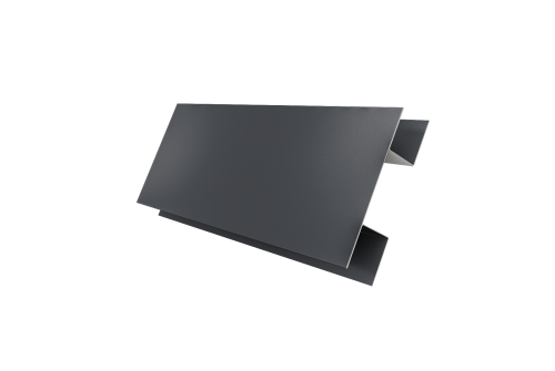 Планка H-образная стыковочная сложная 0,45 PE с пленкой RAL 7024 мокрый асфальт (3м)