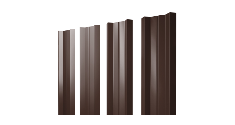 Штакетник М-образный А с прямым резом 0.45 Drap RAL 8017 шоколад
