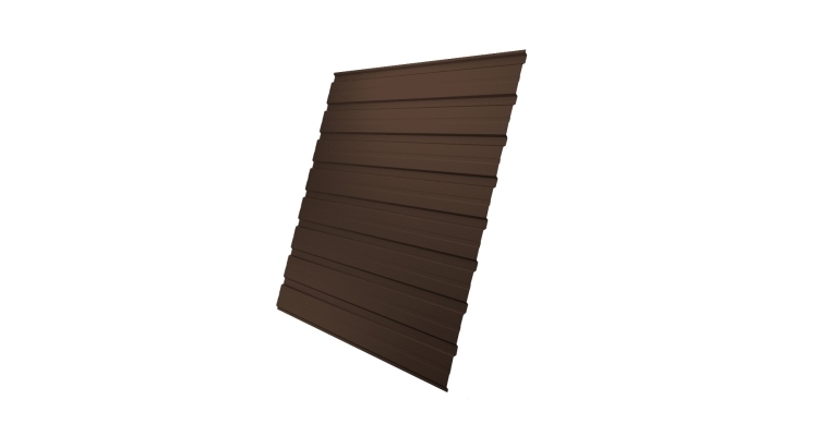 Профнастил С10В GL 0,5 GreenCoat Pural BT, Matt RR 887 шоколадно-коричневый (RAL 8017 шоколад)