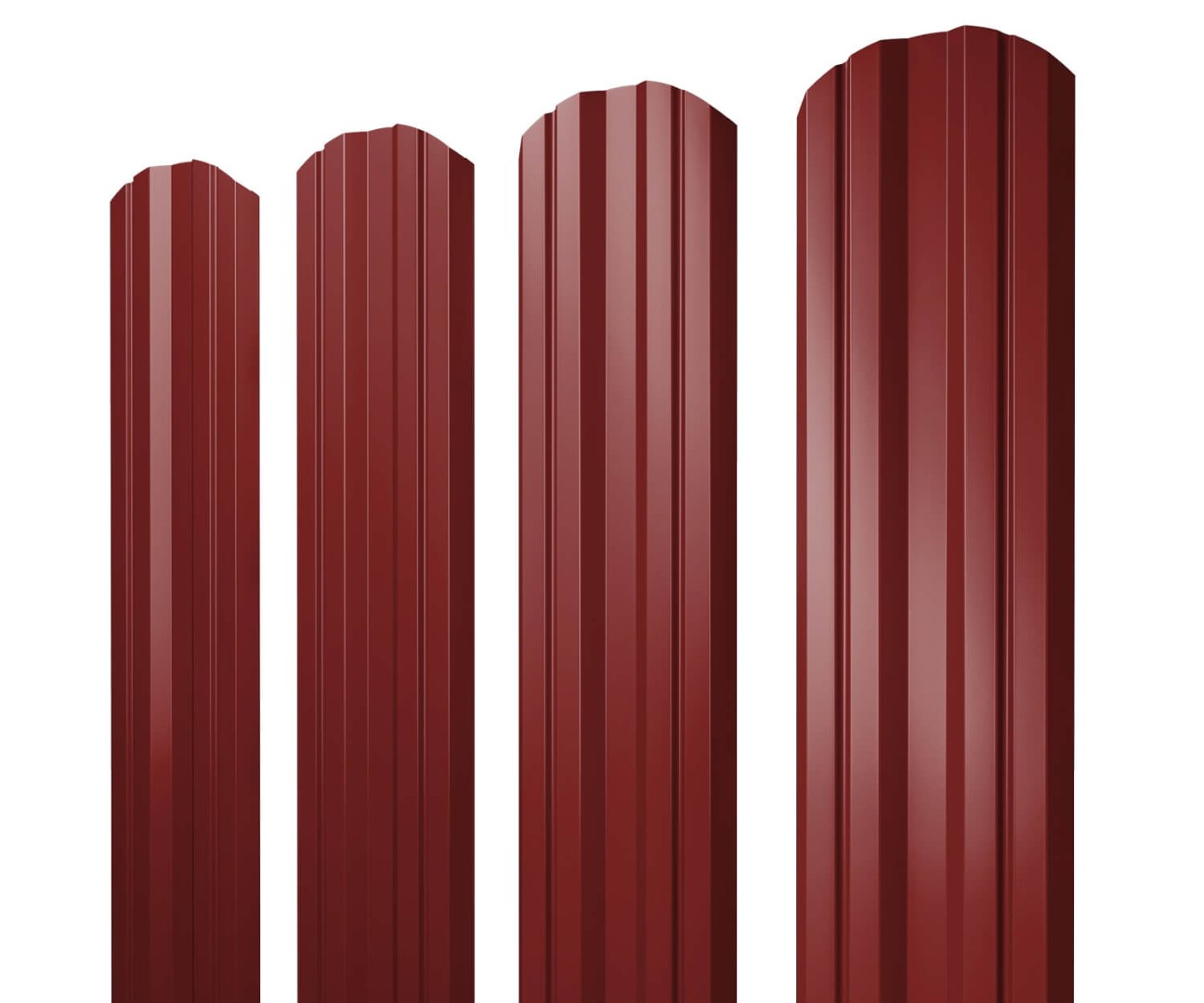 Штакетник Twin фигурный 0,5 Satin RAL 3011 коричнево-красный
