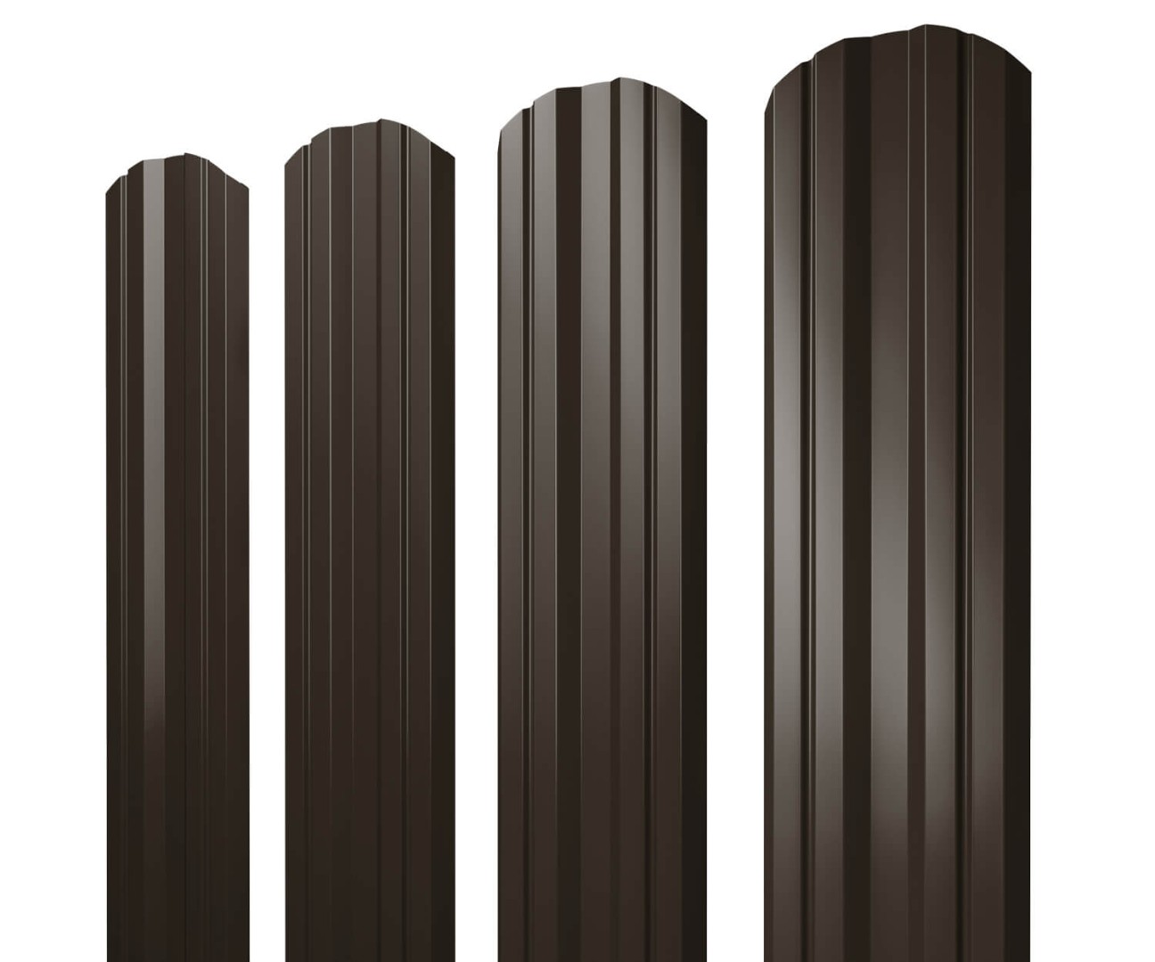 Штакетник Twin фигурный 0,5 Satin RR 32 темно-коричневый