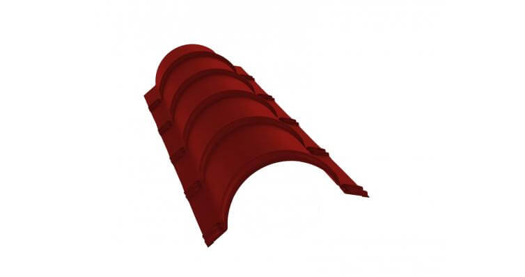 Планка конька полукруглого 0,45 PE RAL 3011 коричнево-красный (1,97м)