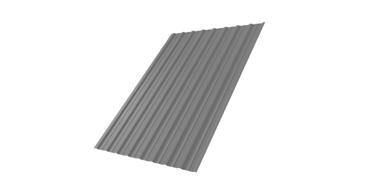 Профнастил С10A 0,45 PE RAL 9006 бело-алюминиевый