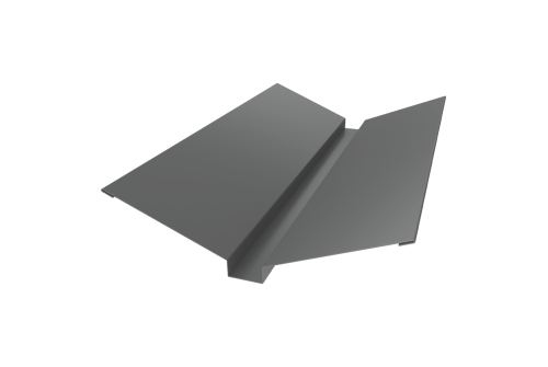 Планка ендовы верхней 115х30х115 0,5 Satin с пленкой RAL 9006бело-алюминиевый (3м)