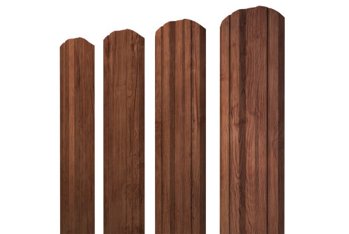 Штакетник Twin фигурный 0,45 Print Premium Rowan Wood Intense FTC