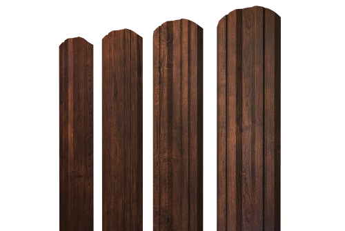 Штакетник Twin фигурный 0,45 Print-Double Premium Cherry Wood Dark F