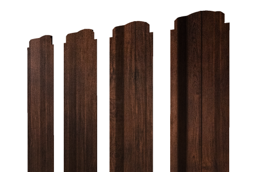Штакетник П-образный В фигурный 0,45 Print-Double Premium Cherry Wood Dark F