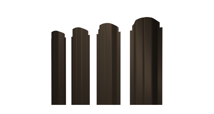 Штакетник П-образный А фигурный 0,5 Drap RR 32 темно-коричневый