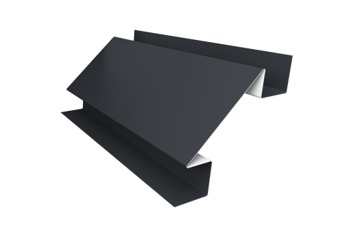 Планка угла внутреннего сложного Экобрус Grand Line 0,5 Satin с пленкой RAL 7024 мокрый асфальт (2м)