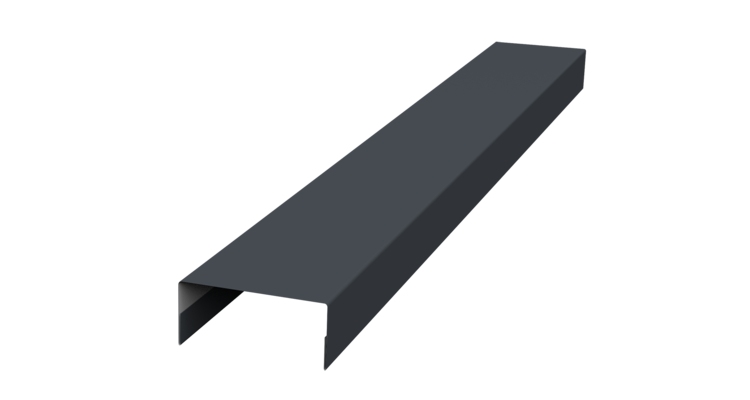 Ламель лицевая 125 забора жалюзи Texas стартовая/финишная для калиток и ворот 0.45 Drap TwinColor с пленкой RAL 7024 мокрый асфальт