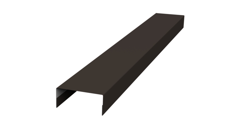 Ламель лицевая 125 забора жалюзи Texas стартовая/финишная для калиток и ворот 0.5 Drap с пленкой RR 32 темно-коричневый