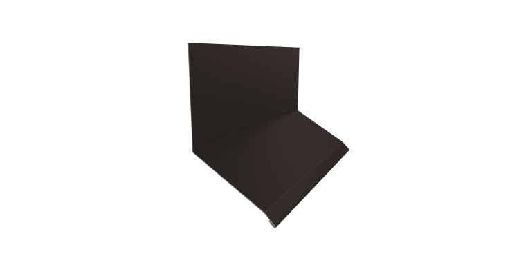 Планка примыкание верхнее к стене фальц Grand Line 150х130х20 0,45 Drap ST RR 32 темно-коричневый (3м)