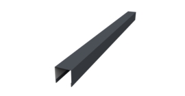 Планка вертикальная лицевая для забора жалюзи Palermo 0,5 Satin Matt TX RAL 7024 мокрый асфальт (2м)