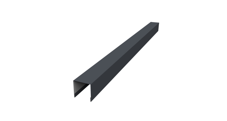 Планка вертикальная лицевая для забора жалюзи Palermo 0,45 Drap ST RAL 7024 мокрый асфальт (3м)