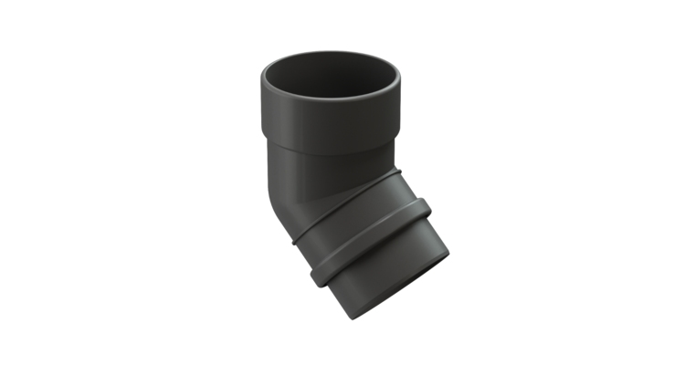 Колено 45˚ для водосточной трубы LUX, графит