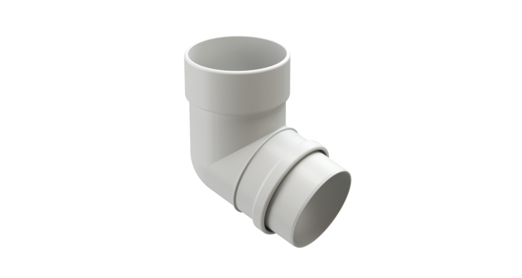 Колено 72˚ для водосточной трубы LUX, пломбир